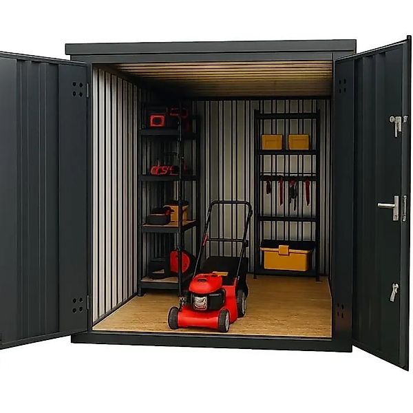 LagercontainerXXL 2m Lagercontainer mit Doppeltür & Doppelverriegelung RAL7 günstig online kaufen