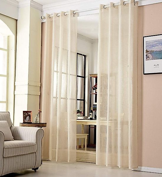 Woltu Gardine, Ösen (2 St), halbtransparent, günstig online kaufen