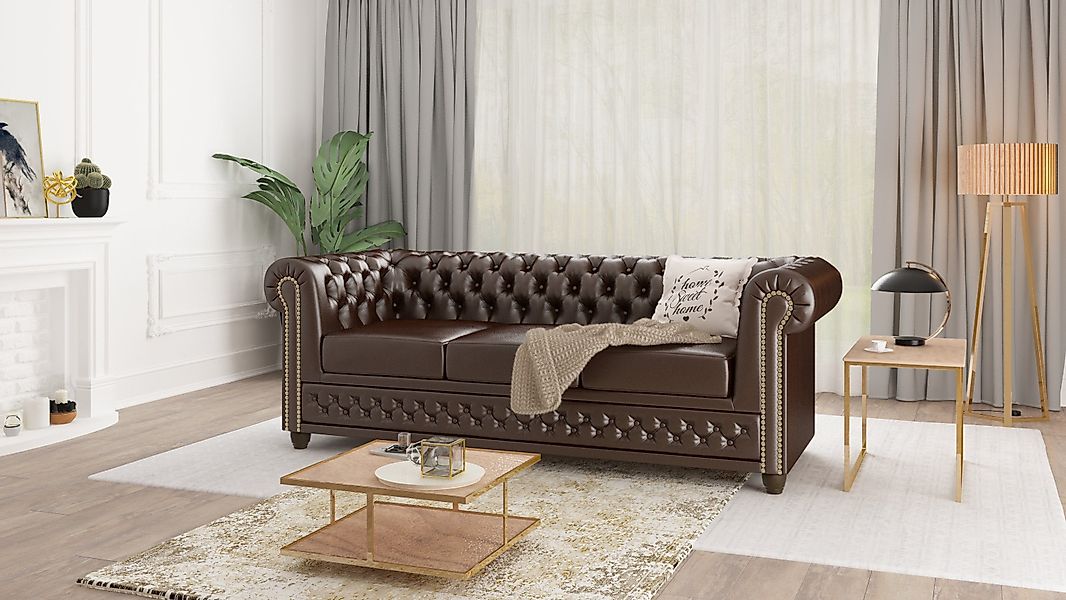 S-Style Möbel Chesterfield-Sofa Jeff, 3-Sitzer mit günstig online kaufen