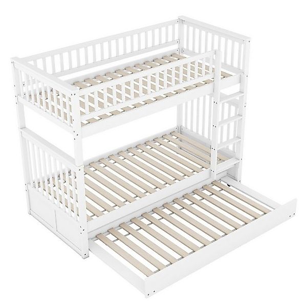 Odikalo Kinderbett Etagenbett Dreierbett Ausziehbar Geländer Treppe 90x200c günstig online kaufen