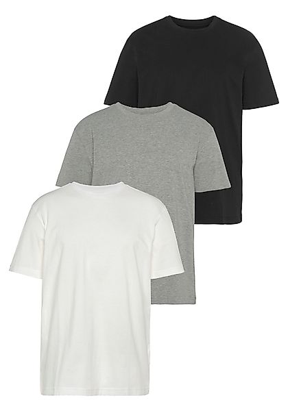Mans World T-Shirt "neue Farben" 3er-Pack, Kurzarm, unifarben, Rundhals, au günstig online kaufen