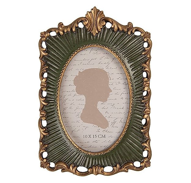 Clayre & Eef Bilderrahmen Romantischer Bilderrahmen in grün-gold 10 x 15 cm günstig online kaufen