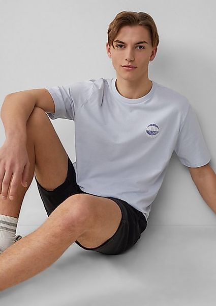 QS Kurzarmshirt T-Shirt mit kleinem Print Artwork günstig online kaufen