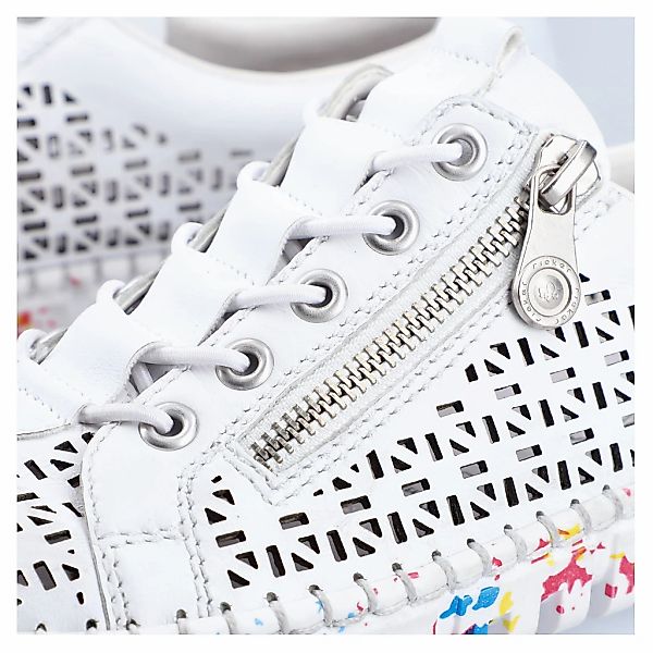 Rieker (Glattleder) M2357 weiss/bunt Damen Sneaker günstig online kaufen