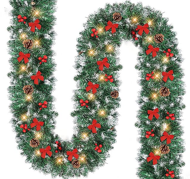 Kunstgirlande Weihnachtsgirlande 2.7M, Weihnachtsgirlande mit Beleuchtung, günstig online kaufen