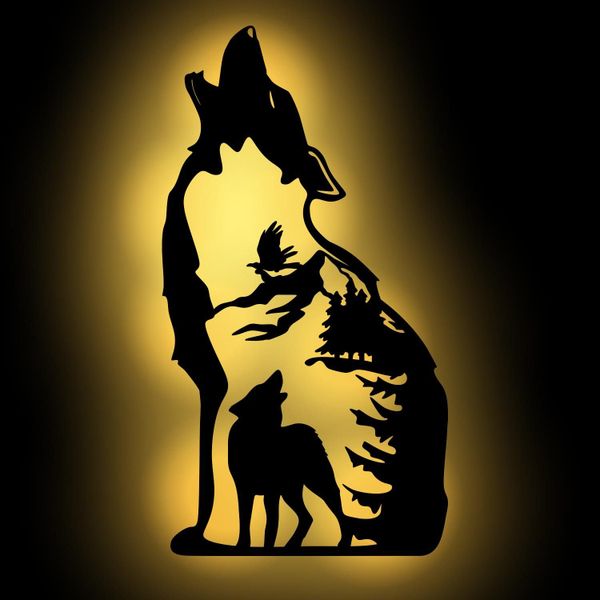 Namofactur LED Dekolicht Heulender Wolf Wand günstig online kaufen