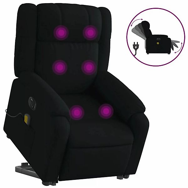 vidaXL Elektrischer Massagesessel mit Aufstehhilfe Schwarz Stoff Modell 3 günstig online kaufen