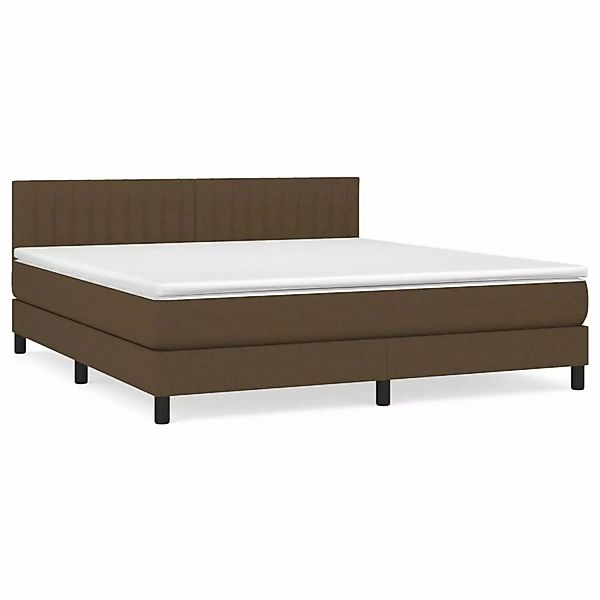 vidaXL Boxspringbett mit Matratze Dunkelbraun 180x200 cm Stoff1468068 günstig online kaufen