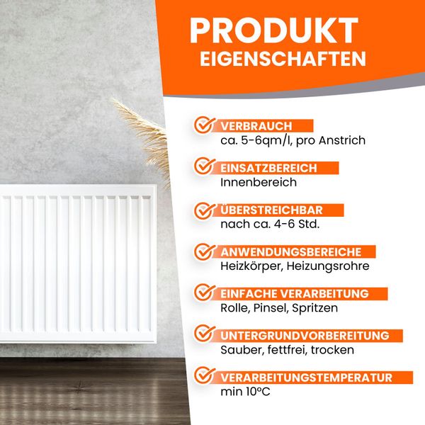 BEKATEQ Heizkörperlack BE-903, Heizungslack seidenmatt, Heizkörperfarbe günstig online kaufen