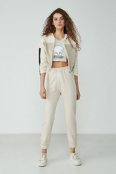 C&CITY Pyjamahose Basic Jogger-Jogginghose 734 Ecru günstig online kaufen