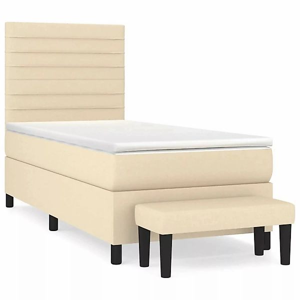 vidaXL Boxspringbett mit Matratze Creme 100x200 cm Stoff1358538 günstig online kaufen