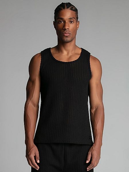 Siksilk Tanktop SikSilk Herren Schwarzes Texturiertes Tanktop günstig online kaufen