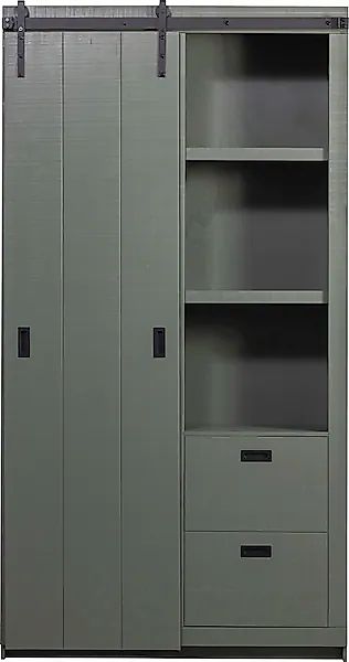 WOOOD Vitrine »Slide, mit Schiebetür« mit 4 Schubkästen, H 230 cm x B 120 c günstig online kaufen