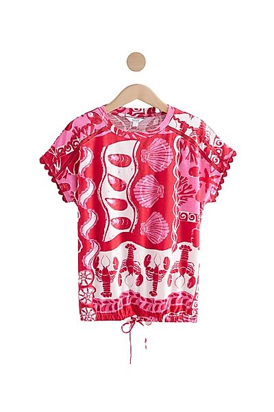 Next T-Shirt Kurzes T-Shirt mit Ballonsaum günstig online kaufen
