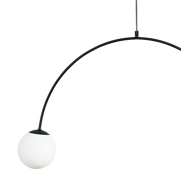 Hängeleuchte Nova, Glas/Metall, schwarz/weiß, 2-flammig günstig online kaufen