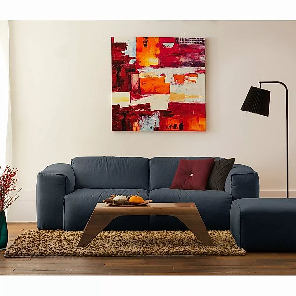 home24 Studio Copenhagen Sofa Hudson 2-Sitzer Grau Webstoff 228x71x102 cm ( günstig online kaufen
