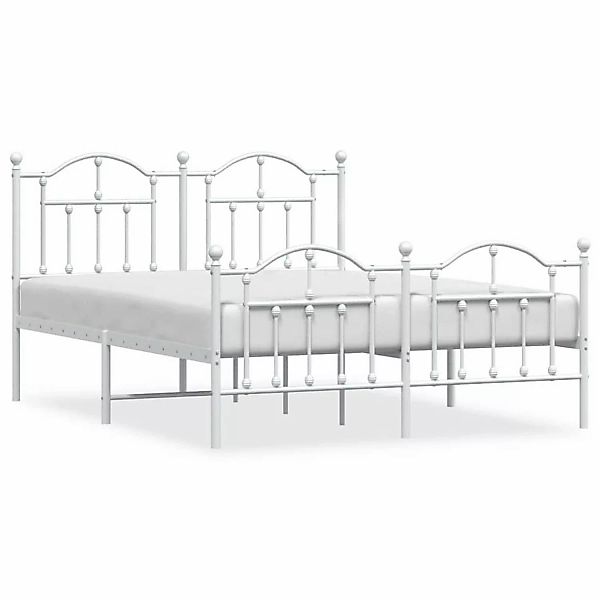 vidaXL Bettgestell mit Kopf- und Fußteil Metall Weiß 140x200 cm Modell 3184 günstig online kaufen