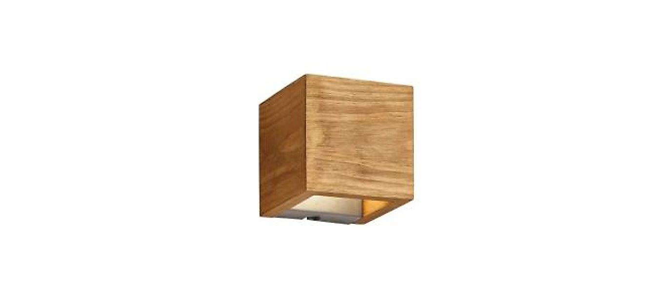 LED-Wandleuchte 11 cm breit 1 Stück Holz / Metall Hellbraun günstig online kaufen