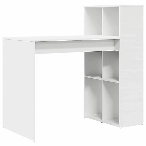 vidaXL Tisch mit Regal Weiß 108 x 55 x 103,5 cm Holzwerkstoff 869458 günstig online kaufen