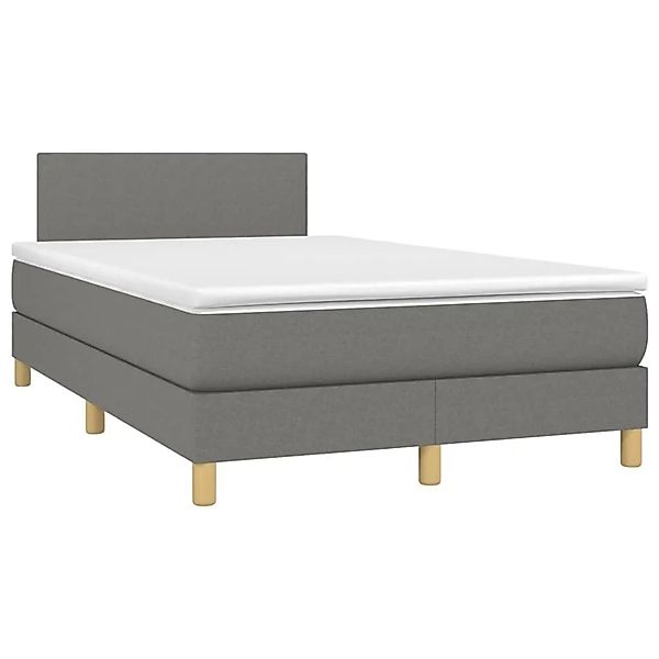 vidaXL Boxspringbett mit Matratze & LED Dunkelgrau 120x200 cm Stoff 3133542 günstig online kaufen