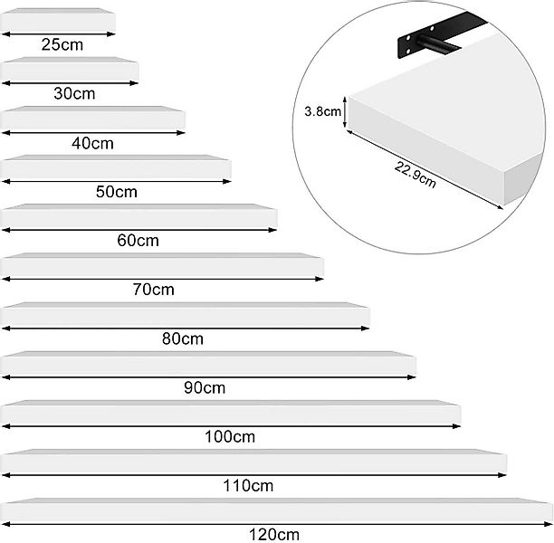 Woltu Wandregal, 4-tlg., Wandboard freischwebend Schweberegal Holz Board günstig online kaufen