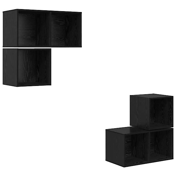 vidaXL TV-Schrank-Set 4-Tlg Schwarz Eichen-Optik 37 x 37 x 72 cm 3393289 günstig online kaufen