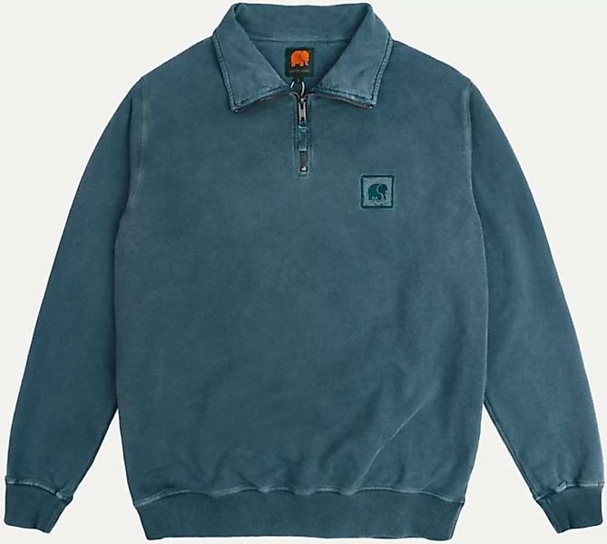 Trendsplant Rundhalspullover Sauce Pigment Dyed Half Zip Sweater Elm Green günstig online kaufen