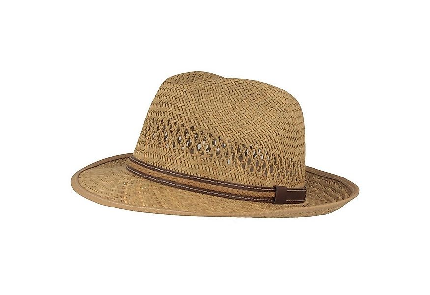 Breiter Strohhut mit geflochtener Garnitur günstig online kaufen