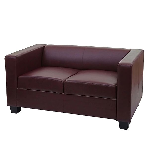 MCW 2er Sofa Lille Kunstleder Rot-Braun günstig online kaufen