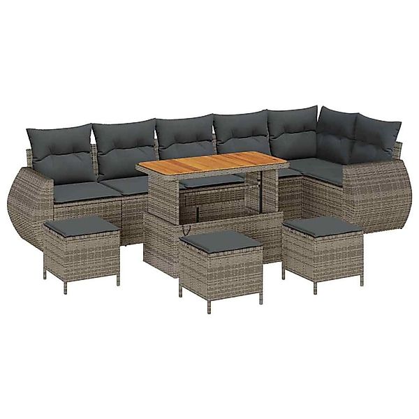 vidaXL Garten-Sofa-Set 10-Tlg Grau Poly Rattan 3361903 günstig online kaufen