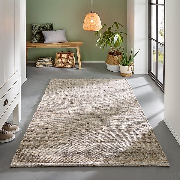 TaCa Home Wollteppich Gewalkter Handweb Woll-Teppich, günstig online kaufen