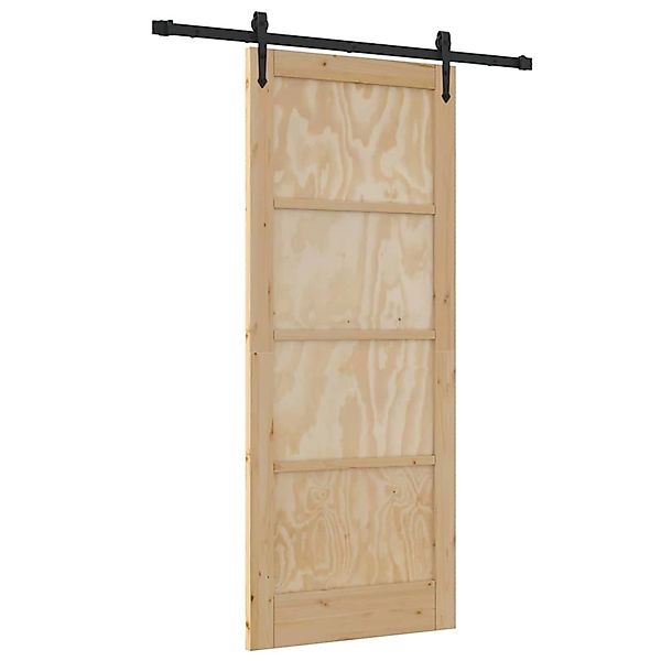 vidaXL Schiebetür ORKDAL Braun 83 x 202 cm Massivholz Kiefer 3333784 günstig online kaufen