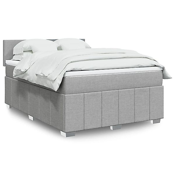 vidaXL Boxspringbett mit Matratze Hellgrau 160x200 cm Stoff 3289412 günstig online kaufen