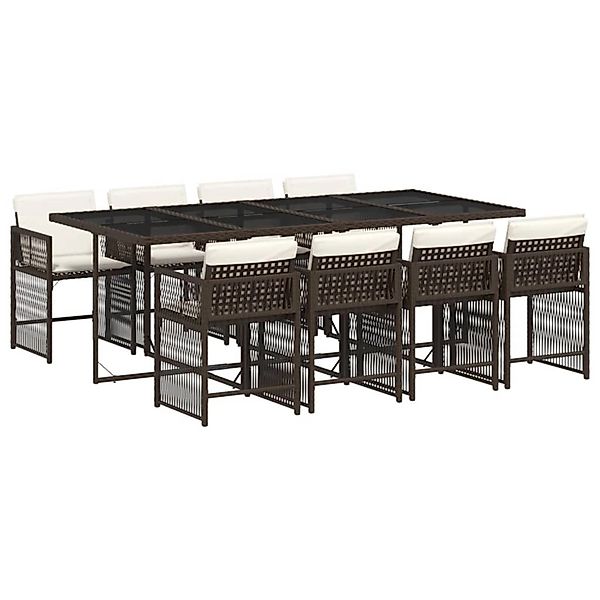 vidaXL Garten-Essgruppe 9-tlg. Garten-Essgruppe mit Kissen günstig online kaufen