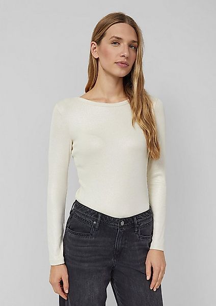 s.Oliver Langarmshirt T-Shirt Ripp-Shirt mit Glitzer-Effekt günstig online kaufen