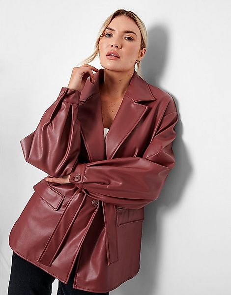 Threadbare Lederimitatjacke Coralie (1-St) mit stilvollem Taillengürtel günstig online kaufen