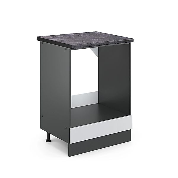 Vicco Herdumbauschrank R-Line Weiß Landhaus/Anthrazit 60 cm ohne Arbeitspla günstig online kaufen