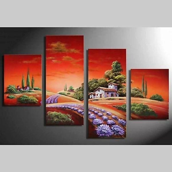 4 Leinwandbilder TOSKANA (2) 120 x 80cm Handgemalt günstig online kaufen