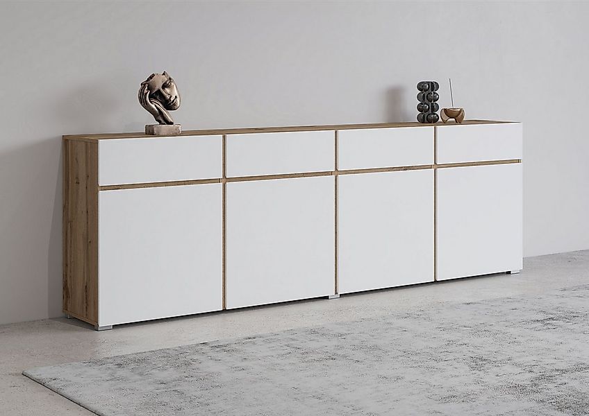 INOSIGN Sideboard Cross,Breite 225 cm, moderne grifflose Kommode,4 Türen/4 günstig online kaufen