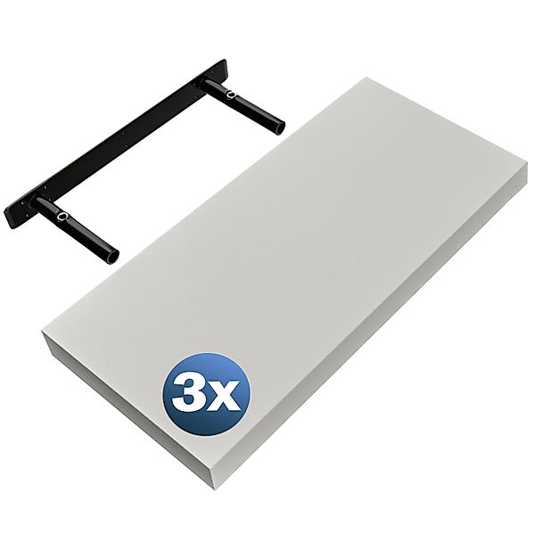Wandregal Schweberegal 50cm 3er-Set Weiß + Halterung günstig online kaufen
