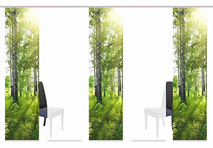 HOME WOHNIDEEN Schiebegardine »GALWAY« Klettband 5 Stk. tlg. HxB: 245x60, i günstig online kaufen