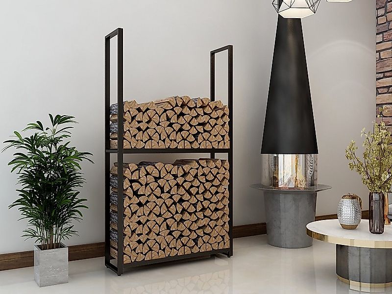 Montixx Kaminholzregal Kaminholzregal aus Metall schwarzpulver beschichtet günstig online kaufen