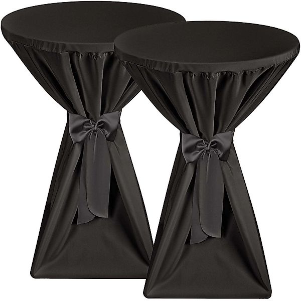 Beautissu Premium Stehtischhusse Ø 80cm Schwarz 2tlg günstig online kaufen