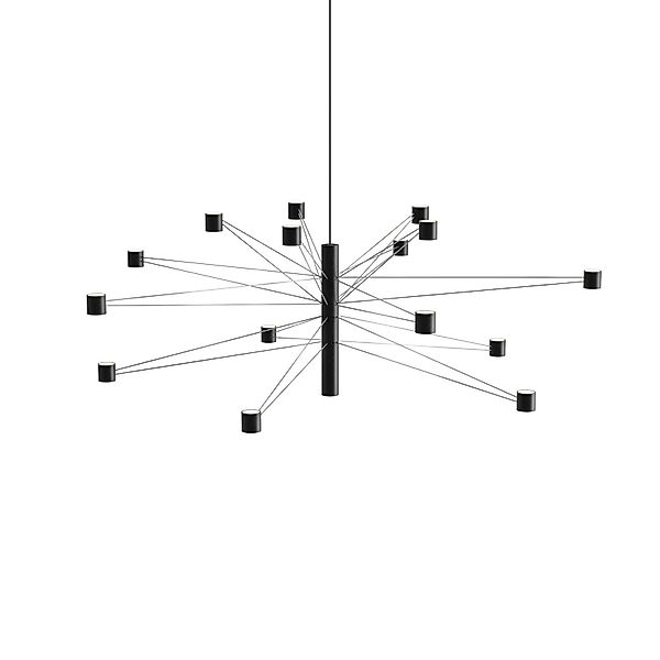 kdln LED-Hängelampe POLAR 15.3, Ø 124 cm schwarz 15-flg. dim günstig online kaufen