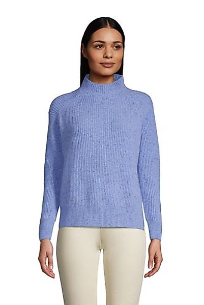 Relaxter Stehkragen-Pullover aus Kaschmir, Damen, Größe: L Normal, Blau, by günstig online kaufen