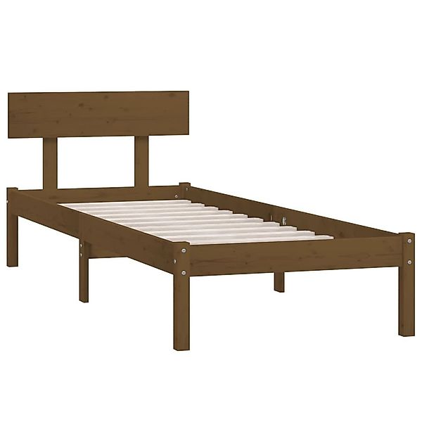 vidaXL Bett Massivholzbett Honigbraun Kiefer 90x190 günstig online kaufen