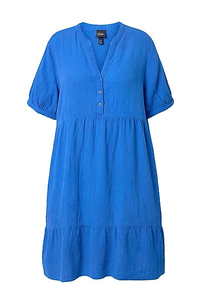 Ulla Popken Hemdblusenkleid Musselin-Kleid A-Linie Tunika-Ausschnitt günstig online kaufen