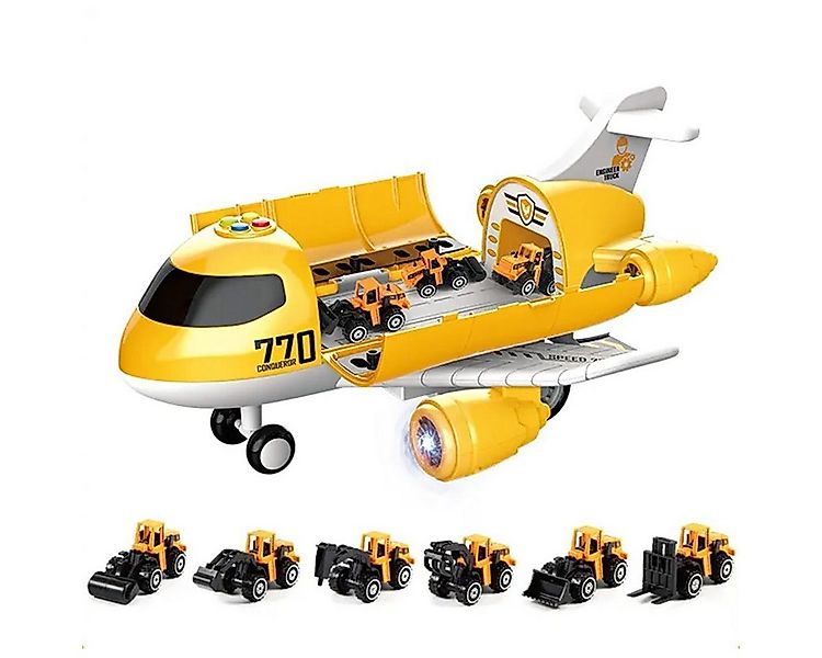 efaso Spielzeug-Flugzeug XXL Flugzeug gelb 40cm Spielzeug - 6 Autos / aufkl günstig online kaufen