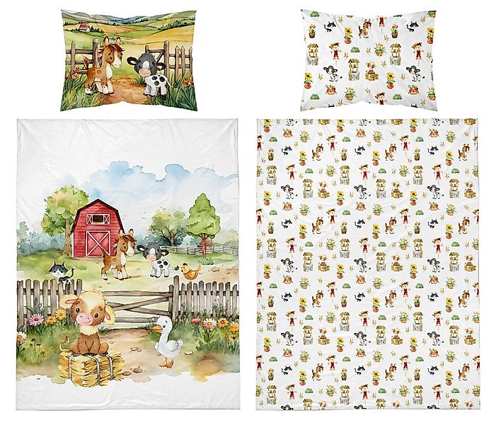 Detexpol Babybettwäsche Set Traktor Bauernhof 2tlg. 100% Baumwolle Größe: 1 günstig online kaufen