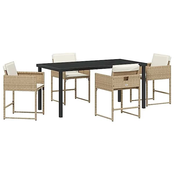 vidaXL Garten Essgruppe 5-Tlg Beige Poly-Rattan 3380731 günstig online kaufen